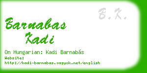barnabas kadi business card
